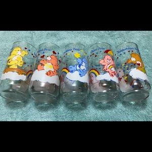 5 vintage care bear glasses